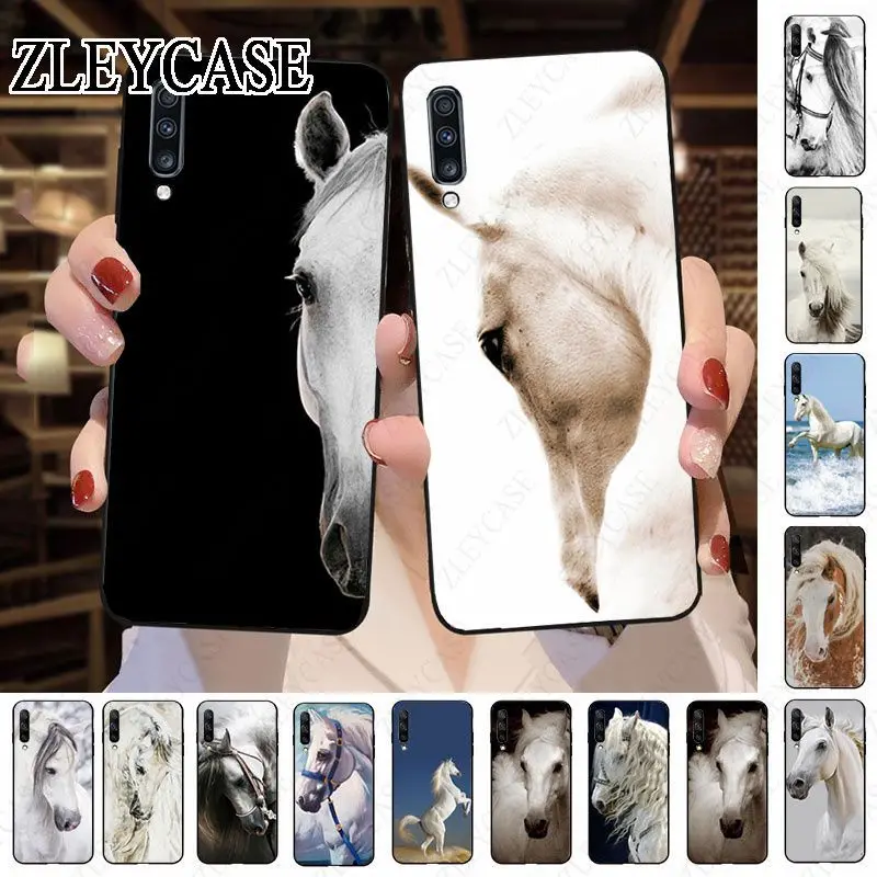 white horse animal Phone Case Shell For Samsung Galaxy A32 A12 5G A52 A21S A20E A20S A30S A40 A51 A70 A50 A6 A7 A8 A10S Cases | Мобильные