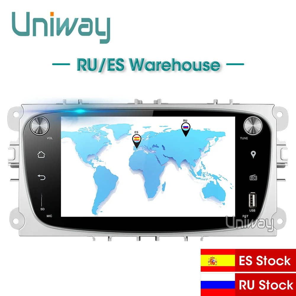 Цена Uniway ALFKS7071 2G + 32G android 8,1 автомобильный dvd для focus ford mondeo ford kuga ford S MAX c maxcar радио