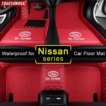 

3D Waterproof Car Mats for Nissan primera p12 kicks almera classic qashqai Accessories Leather floor mat Carpet