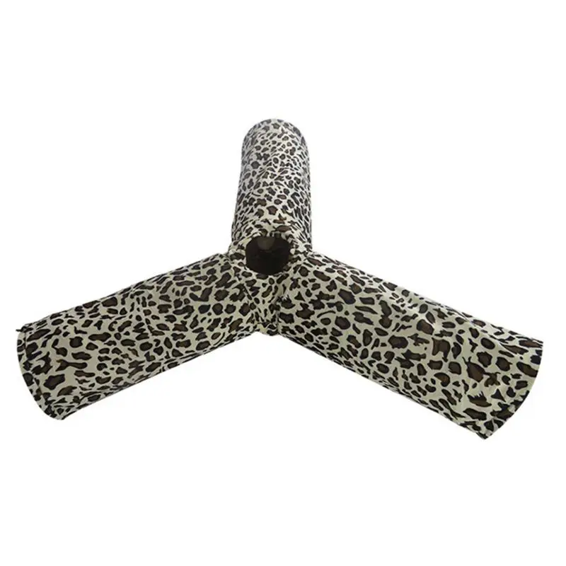 Leopard Crinkle тройник ролик Кот туннель Котенок Играть Игрушка Складная вентиляция