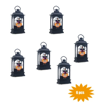 

6 pcs Halloween Decorations Electronic Candles Halloween Transparent LED Wind Lights Lampion Hanging Lantern for Bar Decorations