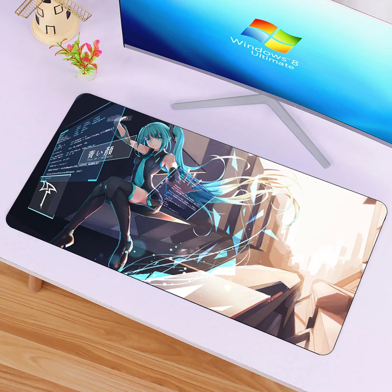 Большой коврик для мыши Hatsune Miku 60X30 см сексуальный в стиле аниме ноутбука игровой