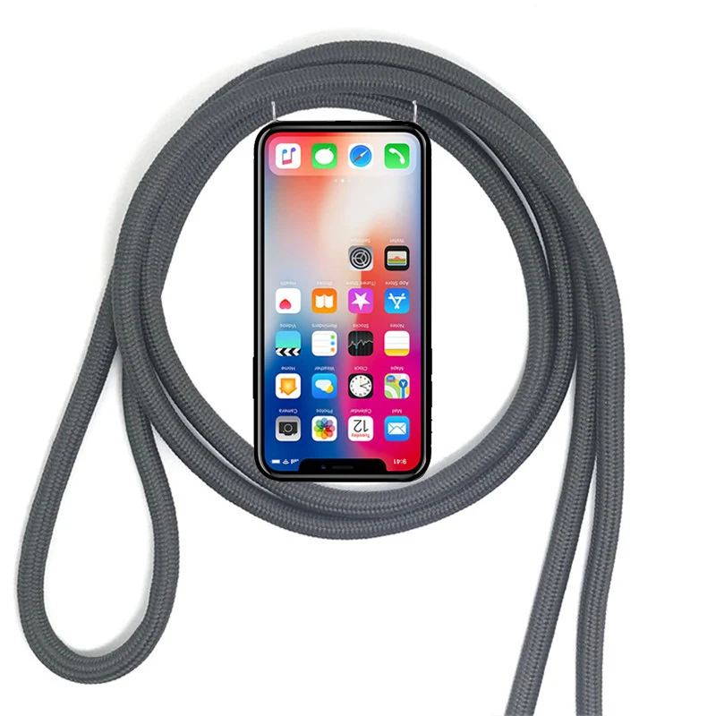 Чехол через плечо для Xiaomi Redmi 3 4 Pro Note 4 Global 4X1 Lte 2 Prime Lanyard ожерелье плечевой шейный ремень веревочный чехол для телефона - Цвет: 9Gray