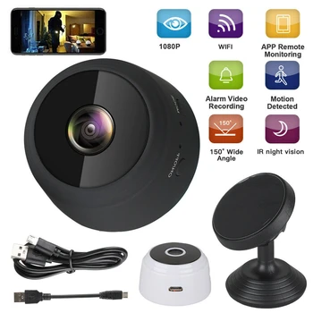 

Mini Wifi Camera 1080P Wide Angle Night Vision Motion Detection Alarm Push 360 Degree Rotation Wireless Camera
