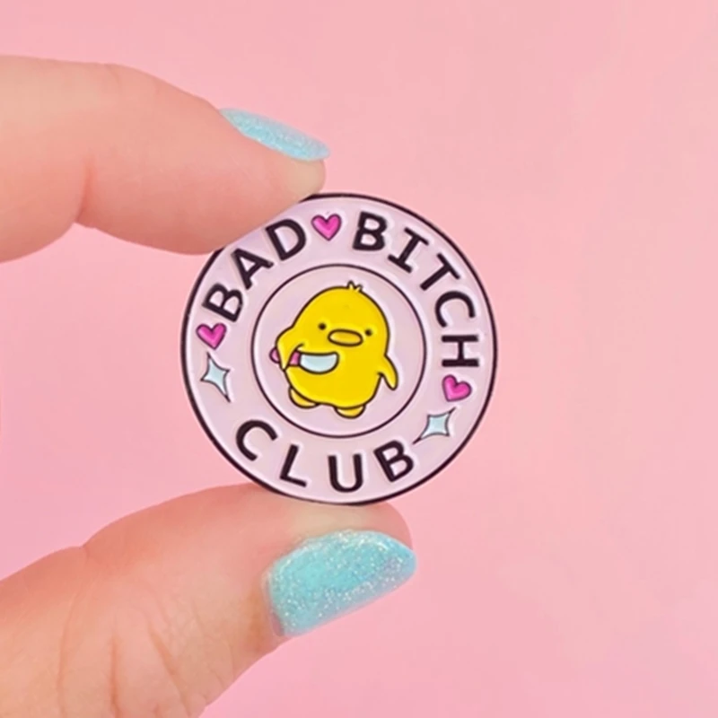 Эмалированные заколки для лацканов Bad Bitch Club броши с ножом цыпленком модные
