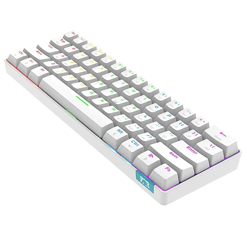 Teclado silencioso Ajazz DKS100, teclado de jogos DOUYU branco  retroiluminado com membrana de sensação mecânica, 104 teclas com fio para  escritório de jogos e digitação, Preto