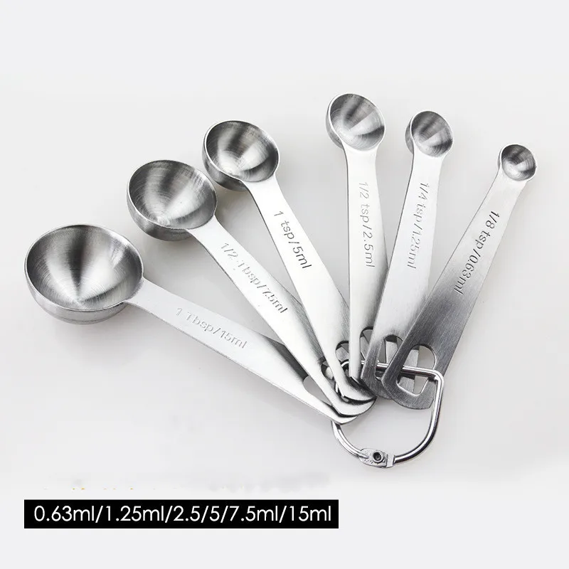 

6pcs/Set Stainless Steel Collapsible Measuring Cup Spoon Set Spoon Baking Cooking Kitchen Measuring Tool Set Dropshipping