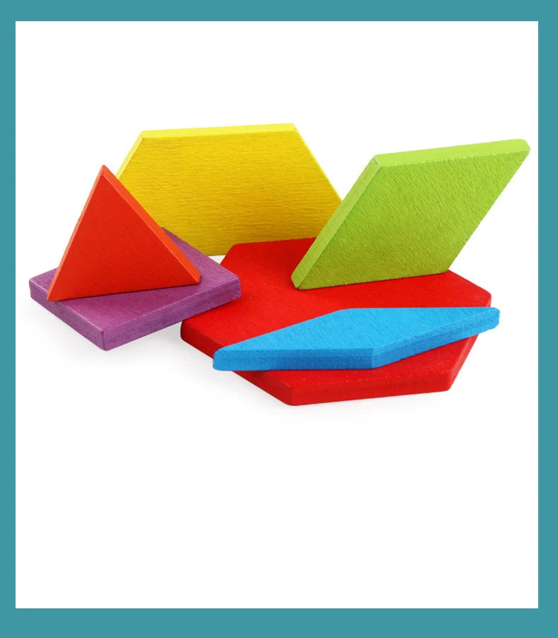 Wooden 3D Jigsaw Puzzle Tangram Montessori Educational Learning Toys Gifts Geometric Shape Puzzles Toy for Children Gifts