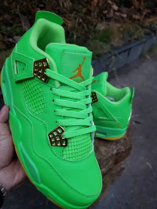 Новинка,, Jordan 4, Ретро стиль, мужская обувь, Баскетбольная обувь, кроссовки, зеленый цвет, AJ4, спортивная обувь, 308497-124