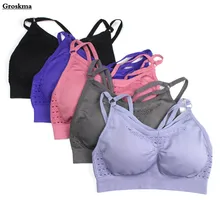 Женский бесшовный бюстгальтер высокого качества быстросохнущие открытые топы для йоги и фитнеса, для занятий спортом на открытом воздухе, для бега, без рукавов, укороченный топ