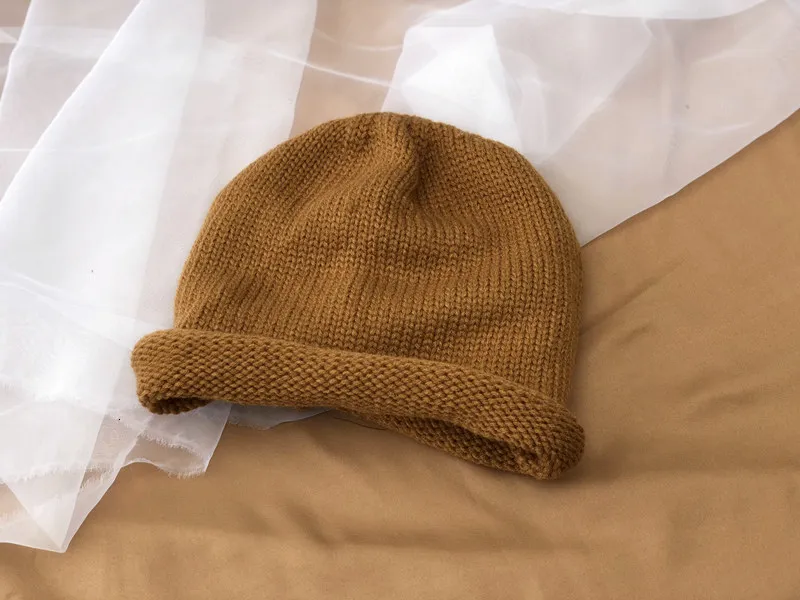 brown SHENGPALAE, новинка, модные осенне-зимние шапки на шнурке, женские повседневные уличные однотонные шапки в Корейском стиле, женская шапка A141 - Цвет: brown