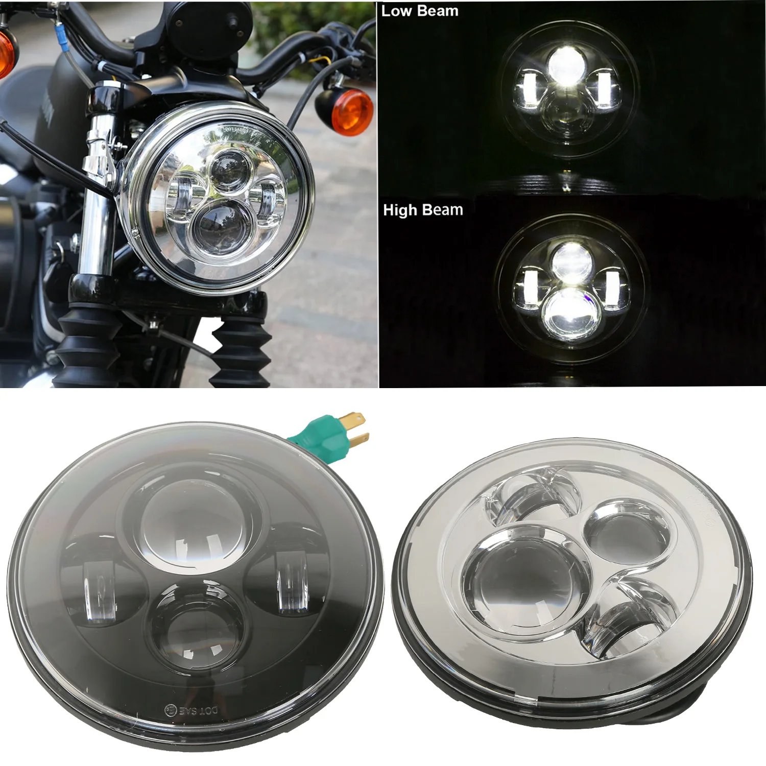 

7" LED Projector Headlight Hi/Low Beam For Harley Street Glide Special Switchback