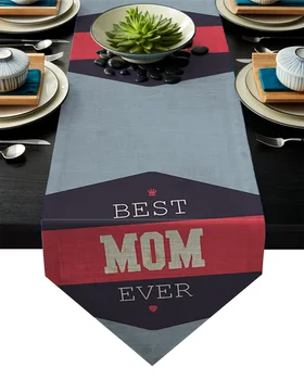 

Mother'S Day Best Mom Ever Table Runner Table Flag Home Party Decorative Tablecloth Table Runners
