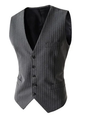Модный клетчатый дизайнерский мужской костюм с отворотом для жениха, смокинги для свадьбы, костюмы из 3 предметов, лучший мужской блейзер(пиджак+ брюки+ жилет) на заказ - Цвет: Vest-gray