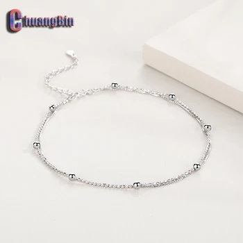 

Authentic S925 sterling silver anklet new female fashion Korean version simple small fresh anklet birthday gift