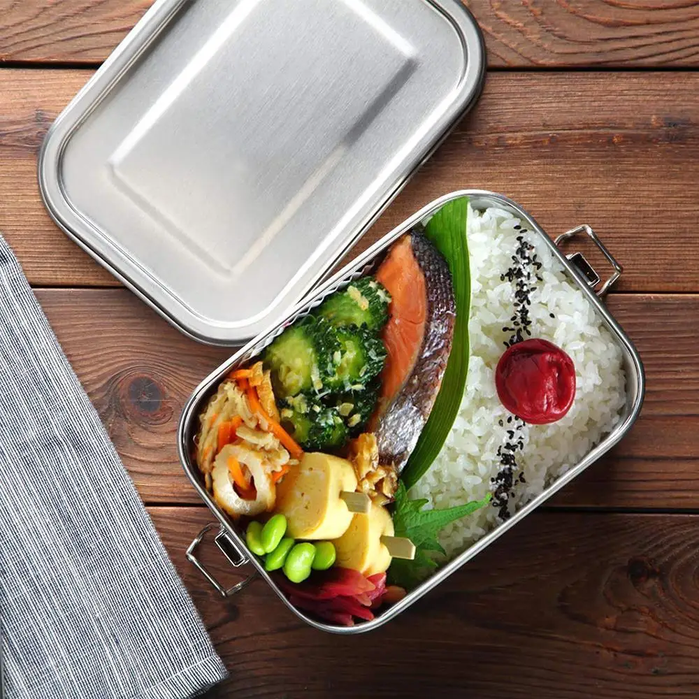 

Thermal Lunch Box 800/1200ml with Lid Travel Picnics Stainless Steel Elegant School Camping Office Student Food Plastic Box