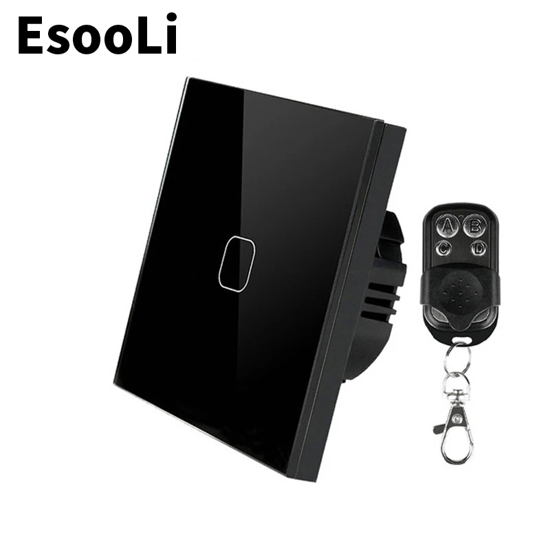 Сенсорный выключатель EsooLi Европейского/британского стандарта 1/2/3 клавиши 1 канал