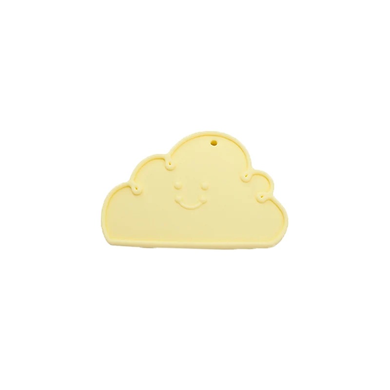 Cream Yellow Chenkai, 10 шт., без бисфенола, силиконовый, облачный Прорезыватель для зубов, сенсорная Жевательная соска для самостоятельной сборки, детский силиконовый браслет, ожерелье, подвеска, игрушка - Цвет: Cream Yellow