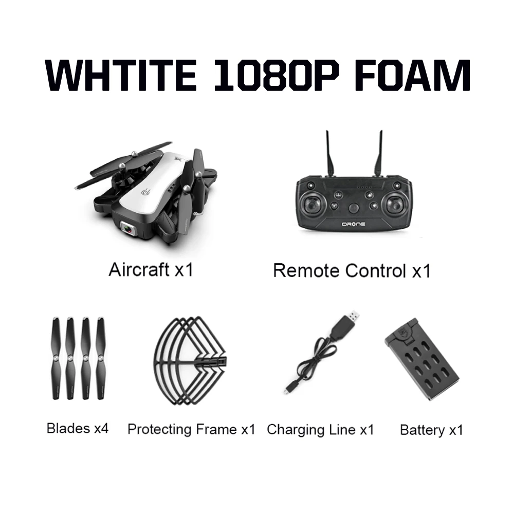 white 1080p Foam S36 Дрон 4K HD ESC широкоугольная двойная камера wifi FPV складной оптический поток селфи дроны Профессиональный Следуйте за мной RC Квадрокоптер - Цвет: white 1080p Foam