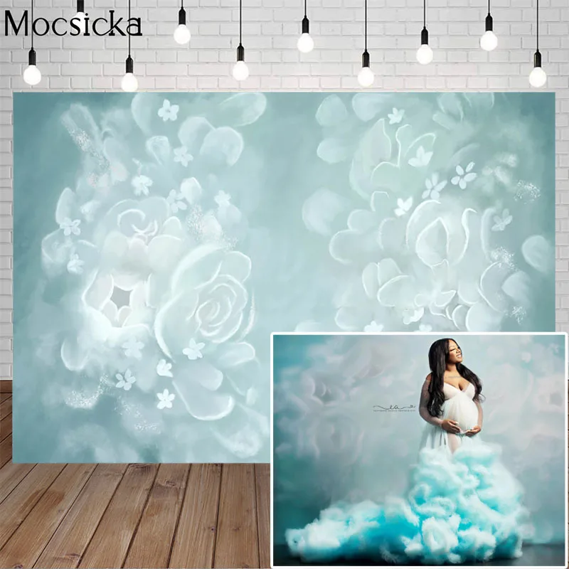 Mocsicka Solid Color Flower Photography Background Hand Painted Style Child Pregnant Woman Portrait Photo Backdrops Decoration |