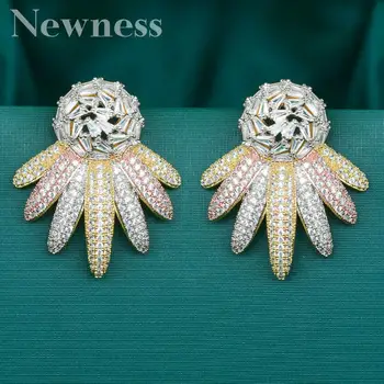 

Newness Famous Luxury Popular Heart Stud Earring For Women Accessories Full Cubic Zirconia Earrings pendientes mujer moda