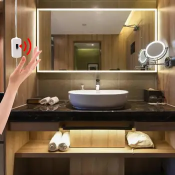 

5M LED Light Strip Kitchen Waterproof 2835 Ribbon Hand Sweep Sensor Switch 5V USB Powered For Under Cabinet Lamp Wardrobe Light