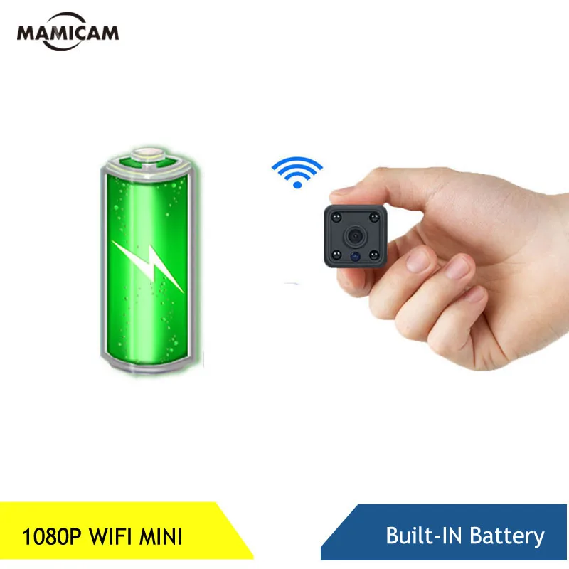 Wifi мини камера 1080P 2MP Домашняя безопасность IP Беспроводная Buitle in батарея датчик