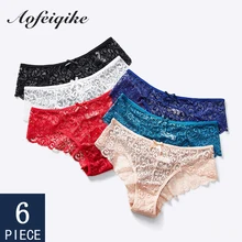 6 Pcs Underwear For Woman Sexy Lace Panties Woman Briefs Floral Soft Female Underwear Lace Sexy Woman Panties Briefs S-XL 2019