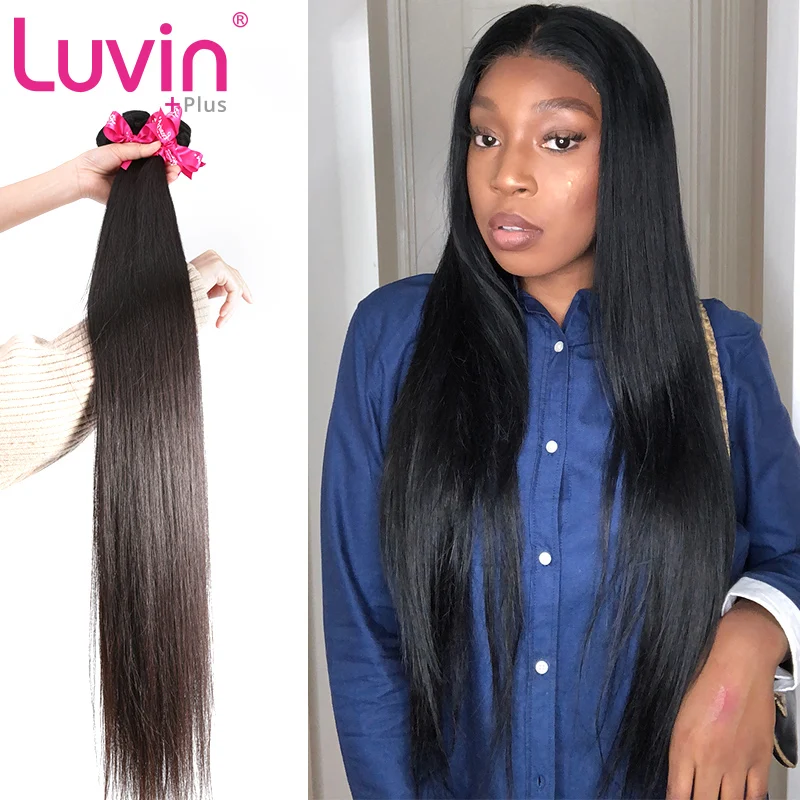 Luvin OneCut волосы прямые 8-40 30 32 дюймов бразильские волосы плетение Дело Человеческие волосы remy натуральный цвет двойной нарисованный