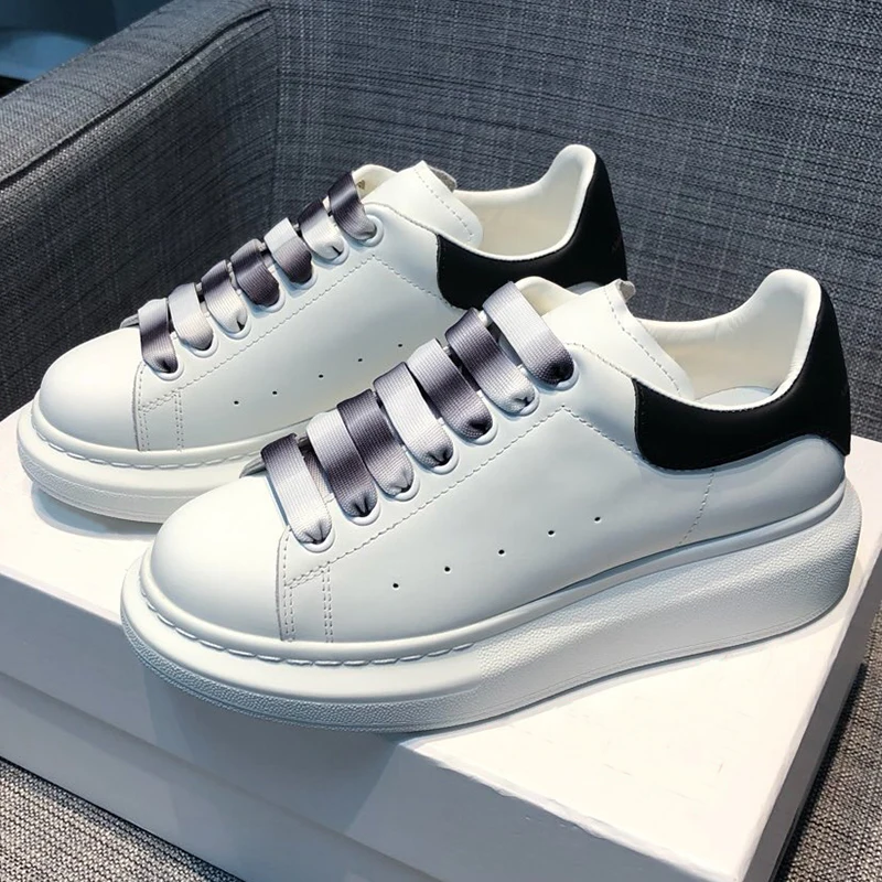 

White Platform Sneakers High Heels Women Sneakers 2019 Summer Men Sneakers Big Sizes