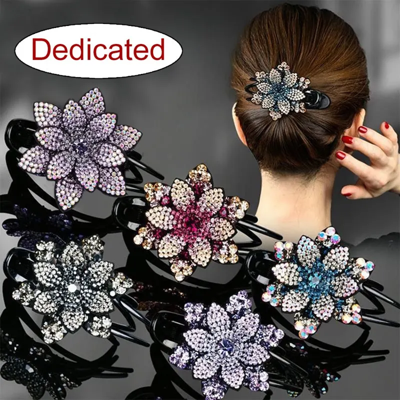 

1Pc Rhinestone Flower Duckbill Hair Claws Hair Clips DIY Hair Styling Tools Accessories For Women Ponytail