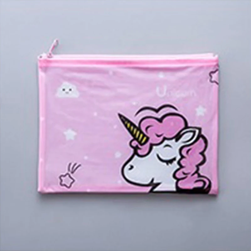 1Pcs Hot Sale 4 Sizes Popular Unicorn Colorful File Bag Document Bag File Folder Stationery Filing Production - Цвет: PK3