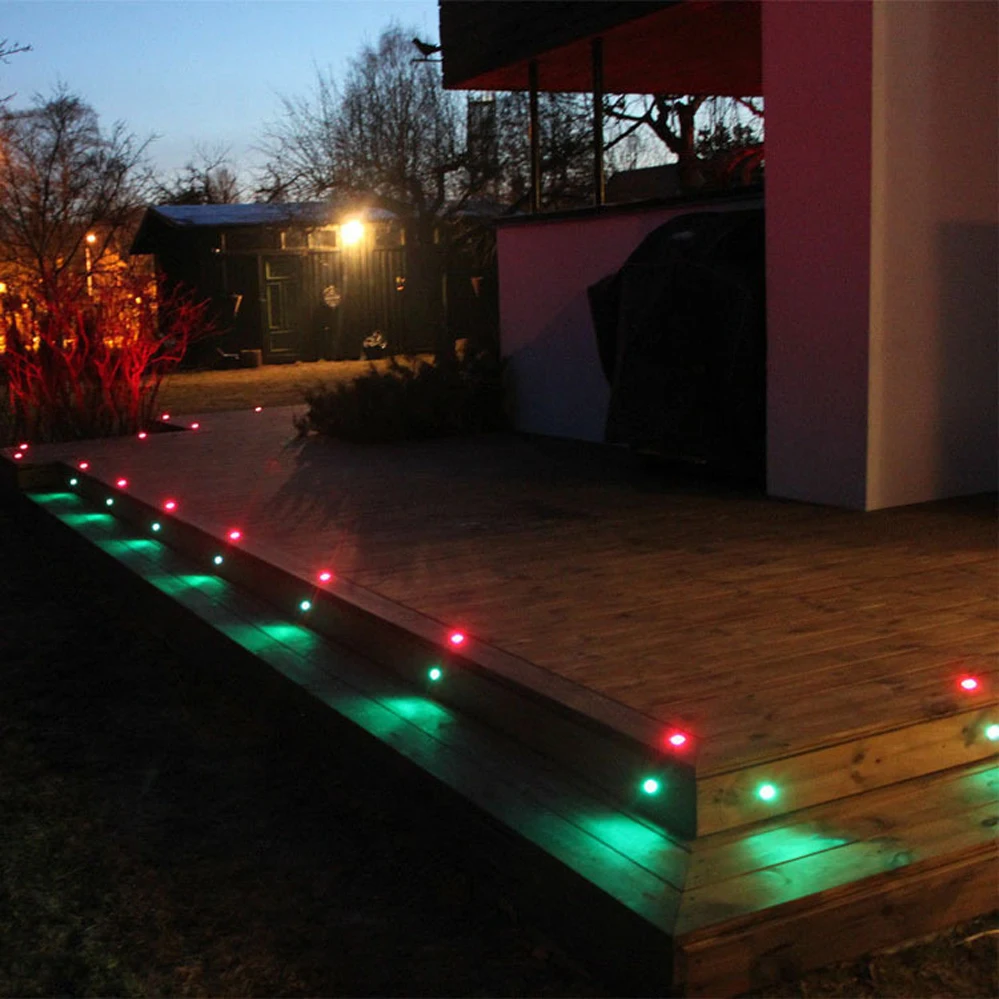 12v deck luz rgb lâmpada subterrânea de