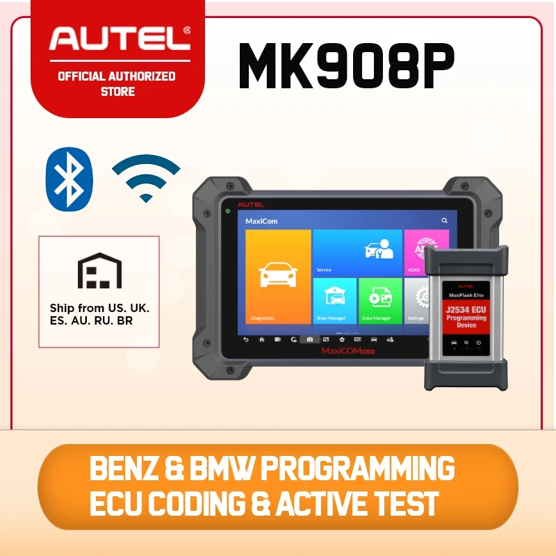 Новый autel MaxiCOM MK908P автомобильный диагностический инструмент ECU программирование