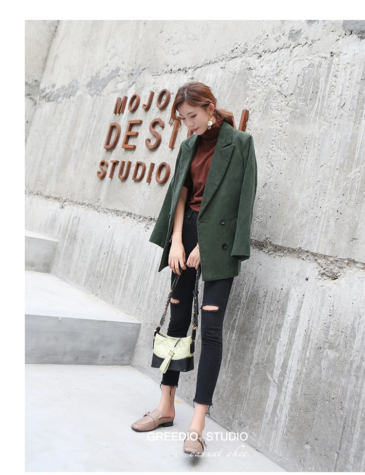 Mode vrouwen herfst en winter nieuwe Ретро вельветовые Клейн jasje vrouwelijke шикарные повседневные Клейн Пак грот maat vrouwen's tij