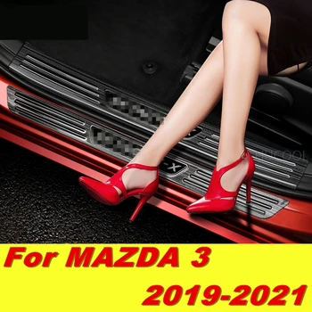 

For Mazda3 Mazda 3 2019 2020 2021 auto threshold strip Retrofit welcome pedal Decorative light strip stickers car accessories
