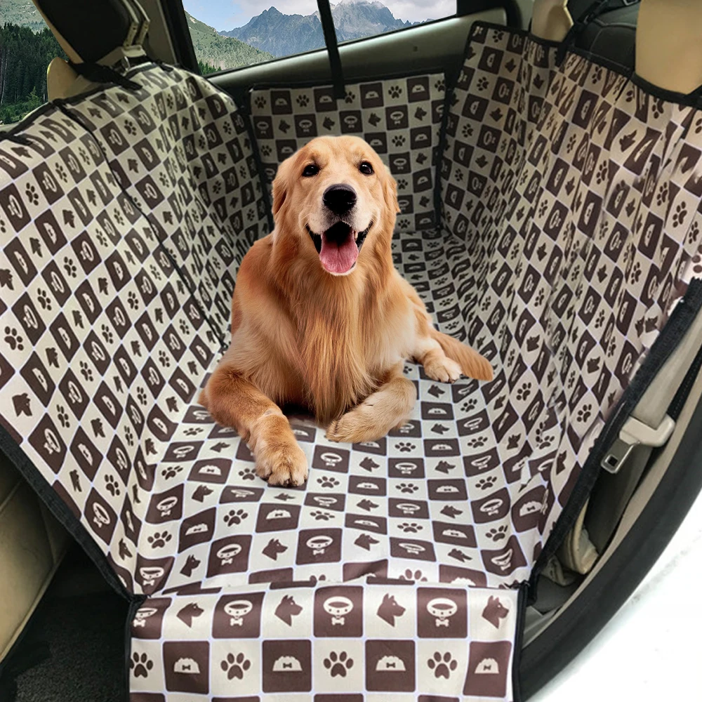 Pet Dog чехол для сиденья автомобиля коврики Гамак Протектор с ремнем безопасности транспортная собака Перро переноски водонепроницаемый задний - Цвет: 6