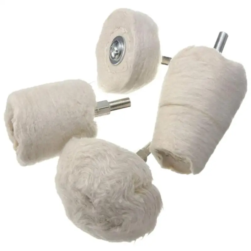 Cylindrical Conical Buffing Grinding Head Cotton Cloth Wheel Abrasive Tool - Цвет: 4Pcs