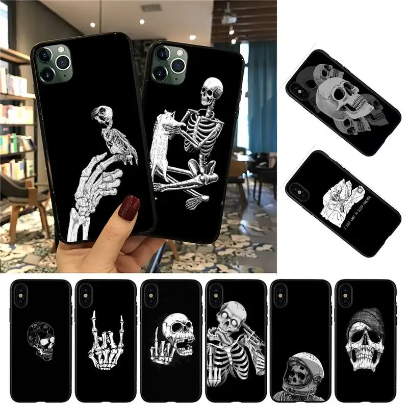 YNDFCNB Skeleton Phone Case For iphone 13 8 7 6 6S Plus 5 5S SE 2020 12pro max XR X XS MAX 11 case | Мобильные телефоны и