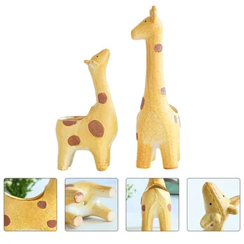 

2pcs Gardening Flowerpot Lovely Giraffe Succulent Plant Pots Ceramic Planter