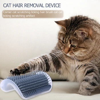 

Cat Scratcher Hair Removal Brush Cat Corner Scratching Rubbing Brush Pet Hair Removal Massage Comb Grooming Brush