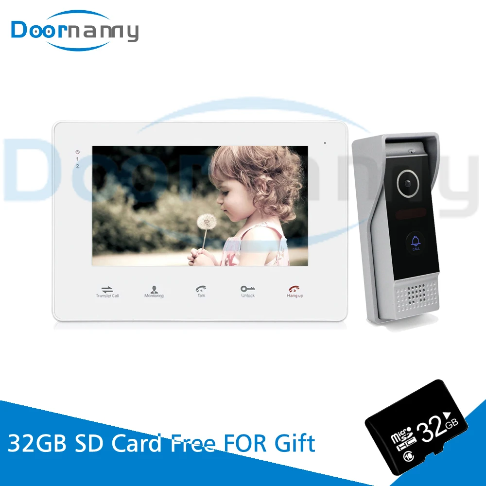 

Doornanny 7 Inch Video Intercom System For Apartment Home Access Control System 1200TVL Video Doorbell Monitor Doorphone Set