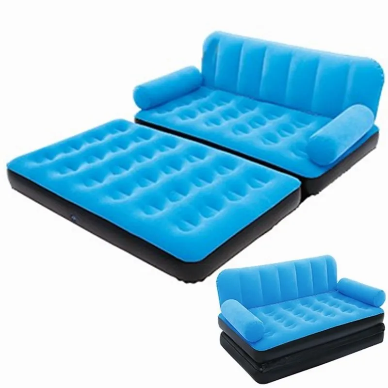 

Portable Inflatable Beds Soft Velvet Warm Sofas Bedroom Furniture Beds With Air Pump Outdoor Camping Beds Sofa Beanbag Chair