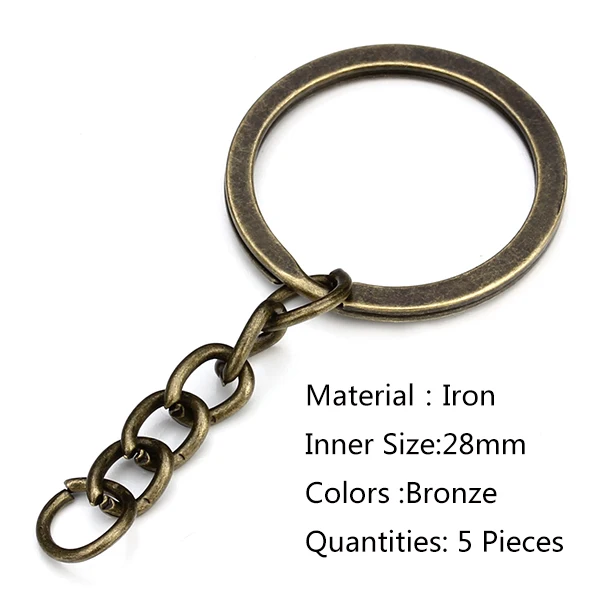 Keyrings Split Rings 25mm 30mm 35mm Hook Loop Black Metal Key chain Links Holder 