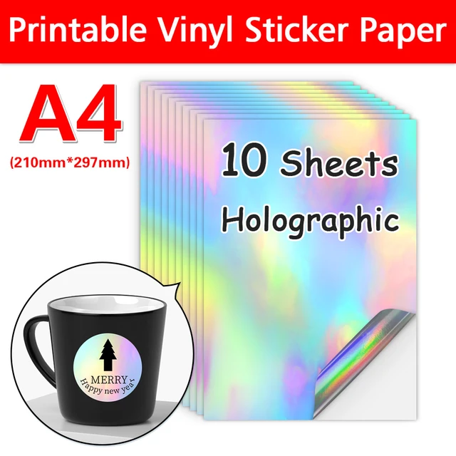 5 Sheets Transparent Overlay Lamination Vinyl A4 Size Self-adhesive  Laminate Waterproof Vinyl Sticker Paper