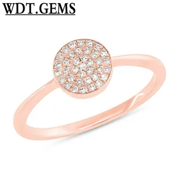 

Womens 0.11CT 10K White Gold Natural Round Diamond Pave Circle Solitaire Ring