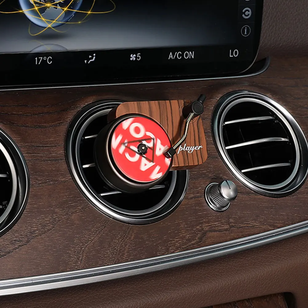 Car Perfume Vintage Mini Record Player Shape Interior Decoration Air Vent Fragrance Diffuser Aromatherapy Freshener Universal