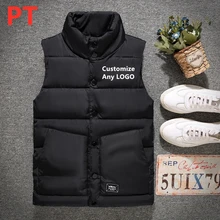 PT мужской зимний жилет, мужские куртки без рукавов, утолщенные топы, одноцветные популярные удобные тонкие пальто