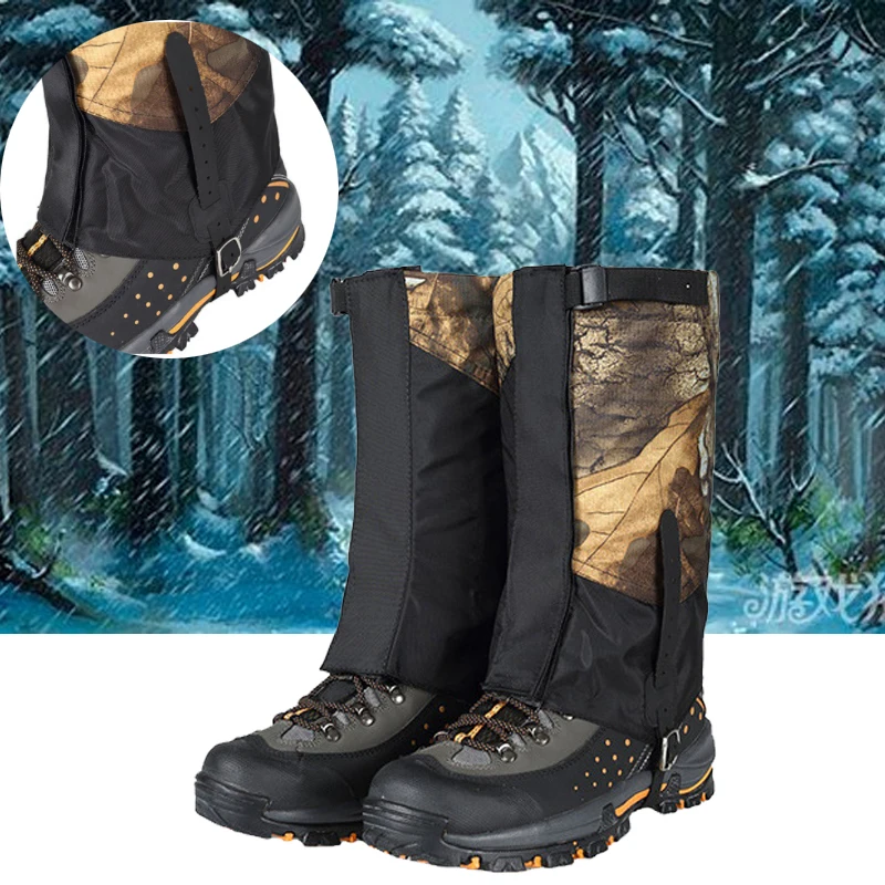 

1 Pair Outdoor Oxford Waterproof Snow Covers Skiing Hiking Gaiters Boots Shoes Snow Leg Covers Men Women Legging Camouflage