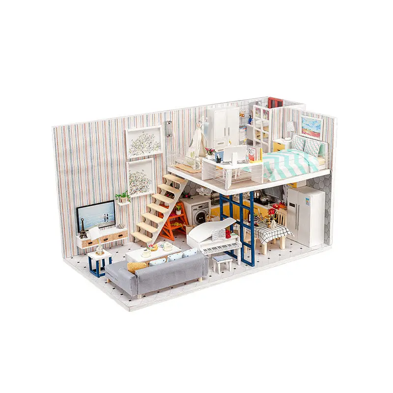 Деревянный Кукольный Дом головоломка сборная 3D Miniaturas кукольный домик наборы игрушек diy Кукольный дом мебель для детей подарок на день рождения Хаутен